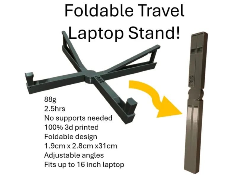 Travel foldable laptop stand- NO SUPPORTS NEEDED