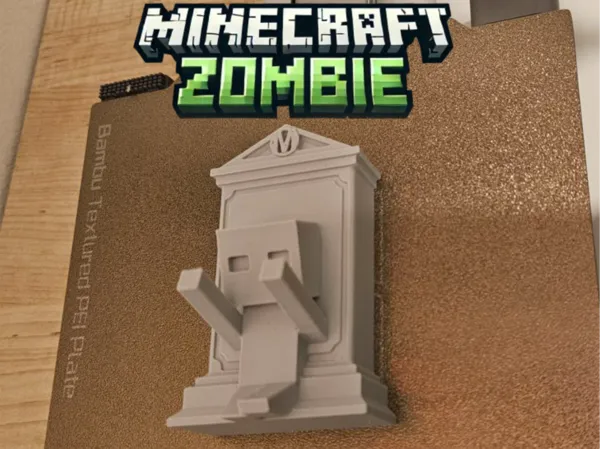 Pierre tombale zombie façon Minecraft