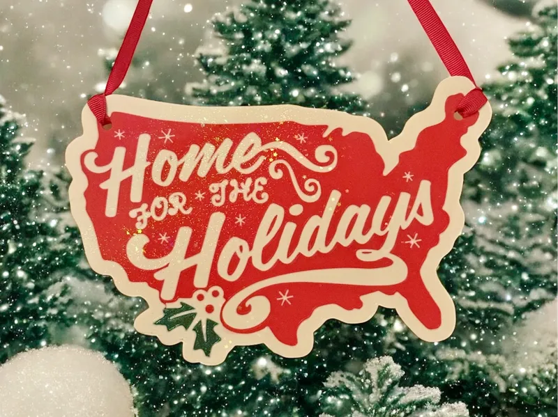 Retro “Home for the Holidays” Christmas sign 