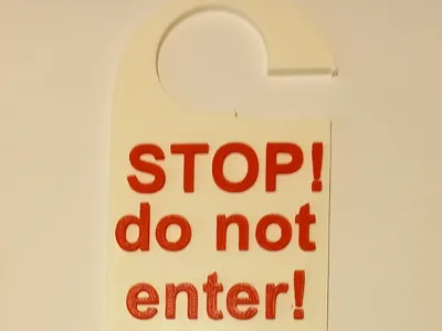do not enter door sign