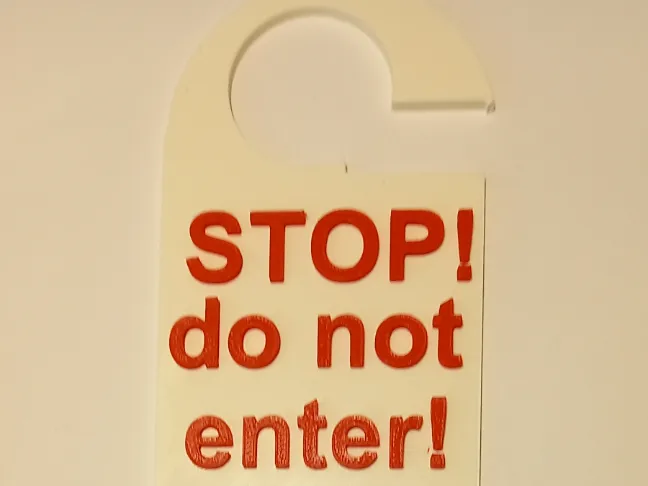 do not enter door sign