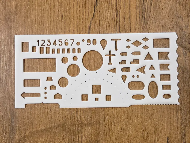 Stensil Ruler Ruler Stencil - drawing template 2 - Free 3D Print Model - MakerWorld