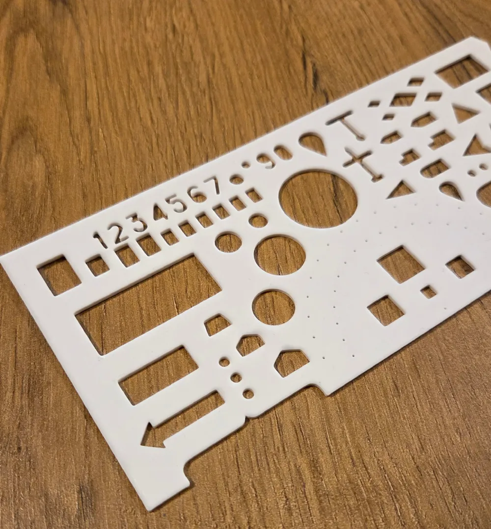 Drawing Template Lettering Ruler Ruler Stencil - drawing template 2 - Free 3D Print Model - MakerWorld