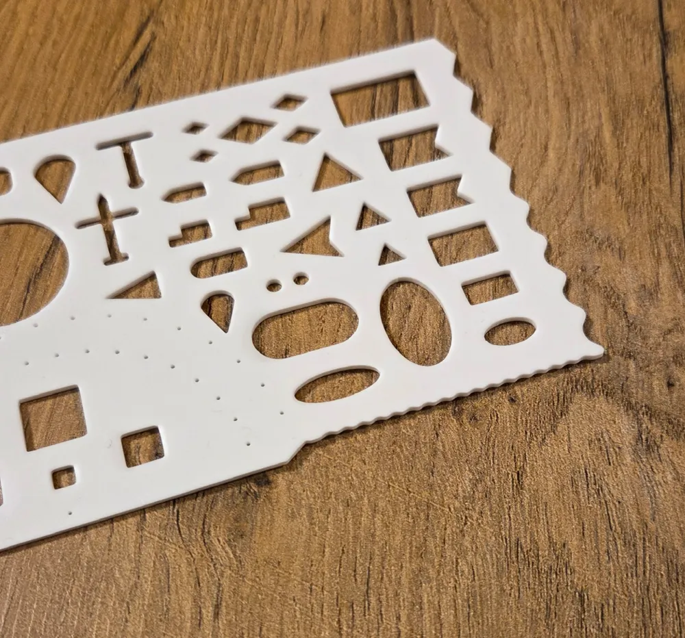 Stensil Ruler Ruler Stencil - drawing template 2 - Free 3D Print Model - MakerWorld