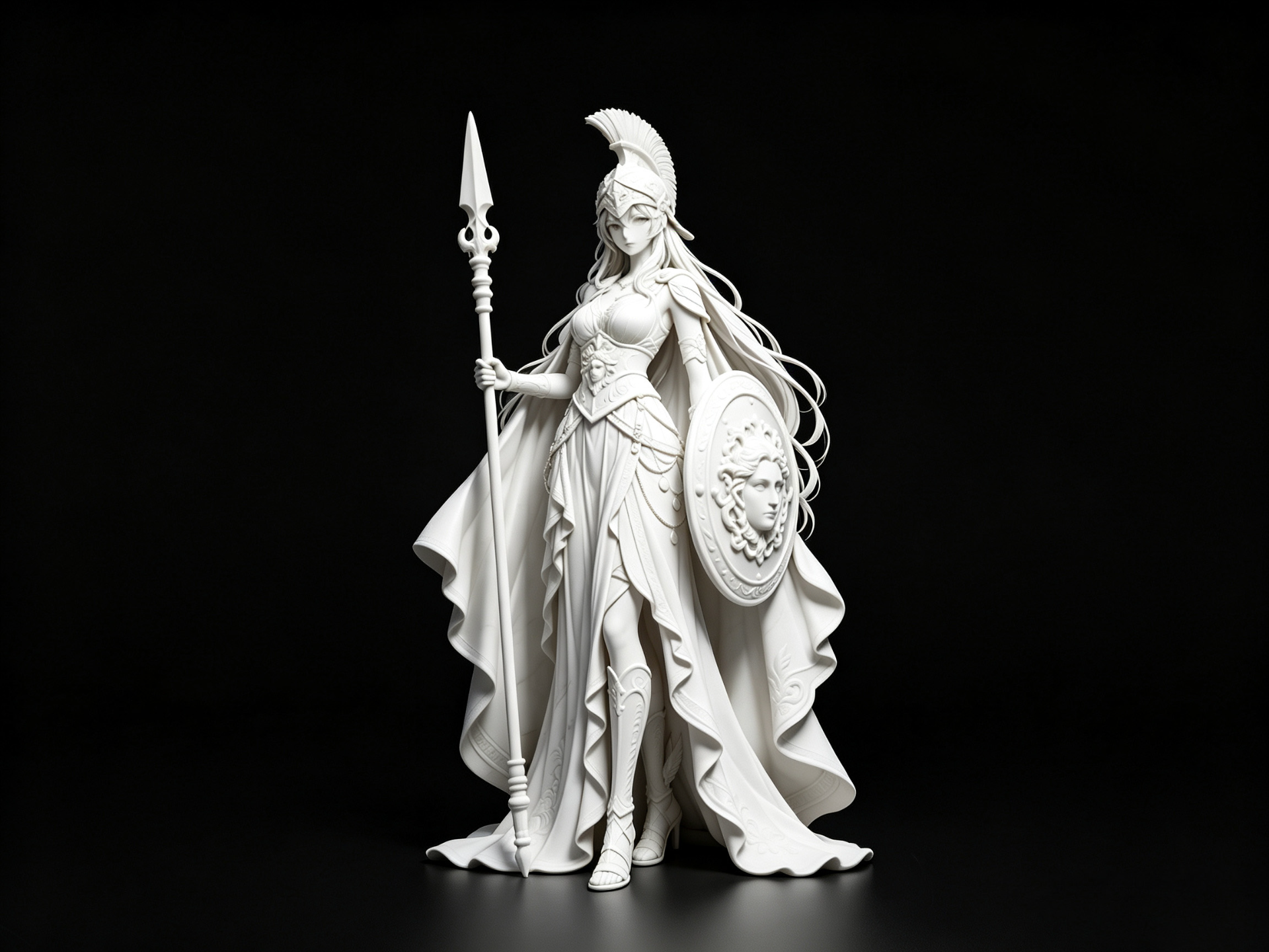 雅典娜女神 战斗女神 高细节 倒置打印 3D model