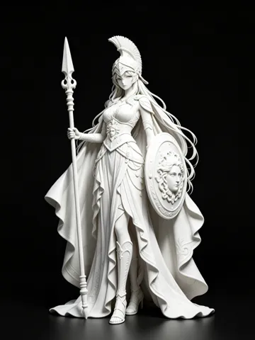 Modelo para impresión 3D: 雅典娜女神 战斗女神 高细节 倒置打印 — vista de referencia 2