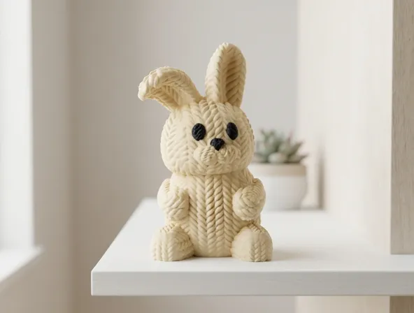Cozy Knitted Easter Bunny Figurine - Free 3D Print Model - MakerWorld