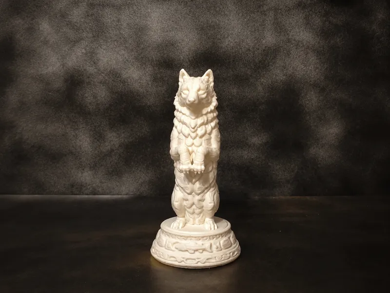 Minimalist Wolf Totem Sculpture