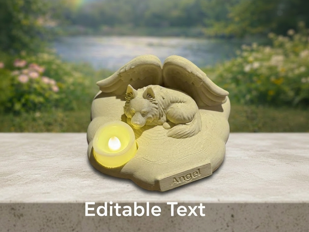 Angel German Shepherd on Cloud Memorial