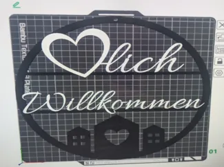 Herzlich Willkommen Schild Türdeko