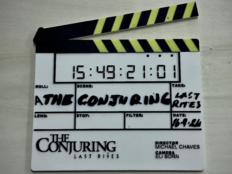 THE CONJURING LAST RITES CLAPPERBOARD