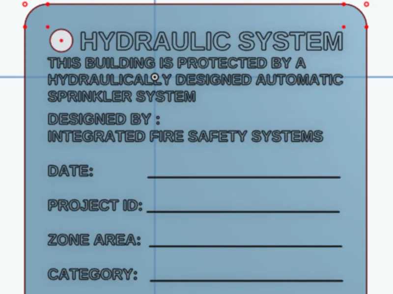 Sprinkler Data Label thin