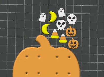 Halloween Studs, added skull and moon