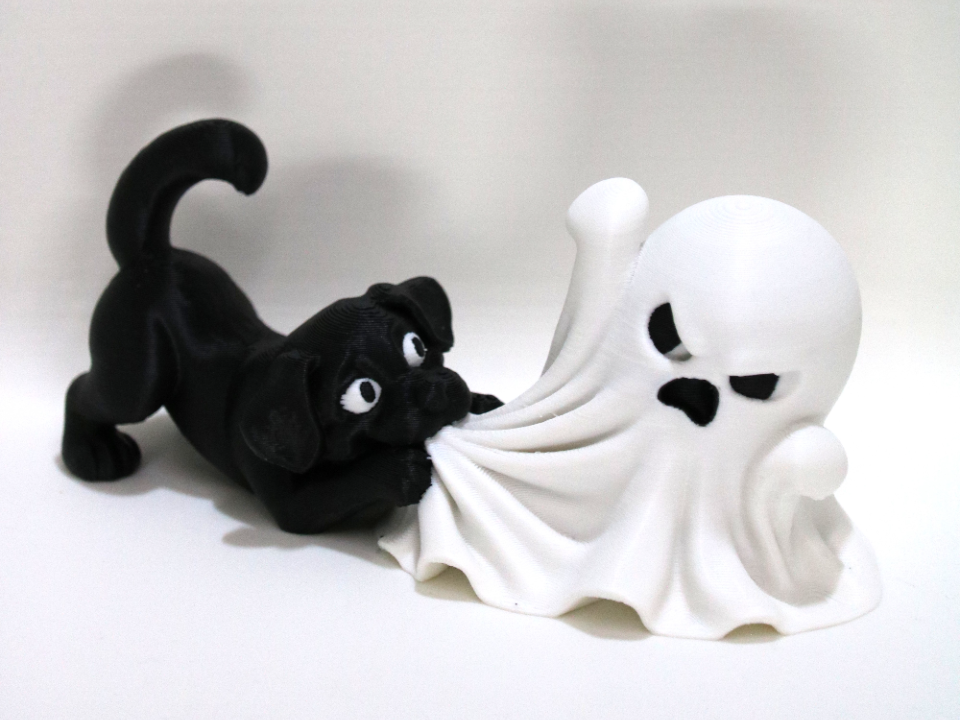 Cachorrito Travieso y el Fantasma: Decoración de Halloween