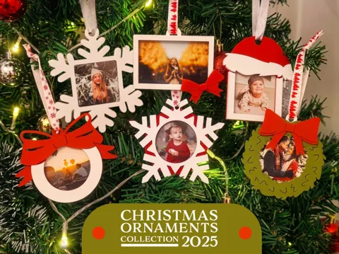 Letrero o emblema decorativo: Photo Christmas Ornaments - 2025 Collection — referencia de MakerWorld