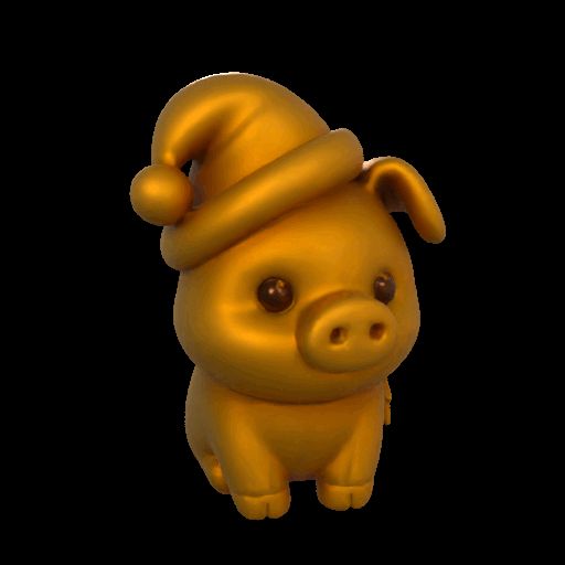 Christmas pig with hat