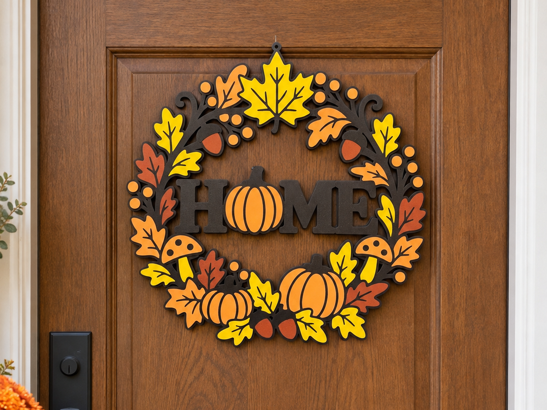 Autumn HOME Wreath 3D model