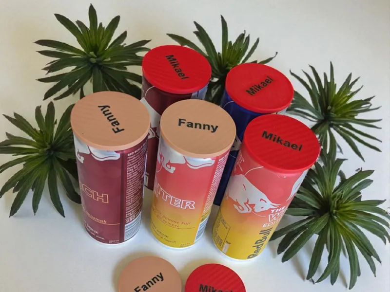Couvercle de canette avec nom pour canettes