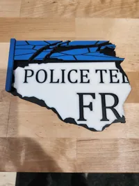 0.2mm layer, 2 walls, 15% infill, colorized (blue/white/black) for AMS