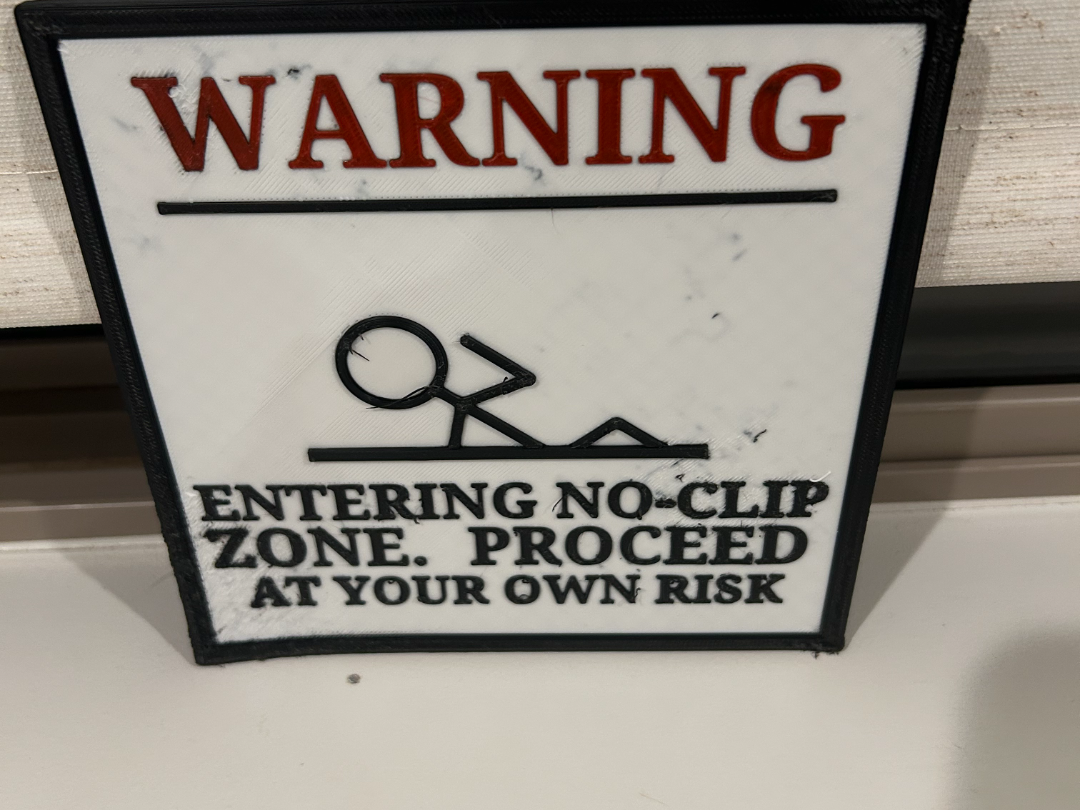 No-Clip Warning Sign (Backrooms)