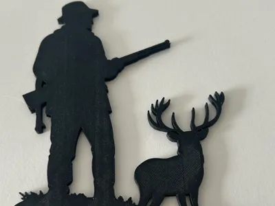 Hunter with Deer Silhouette