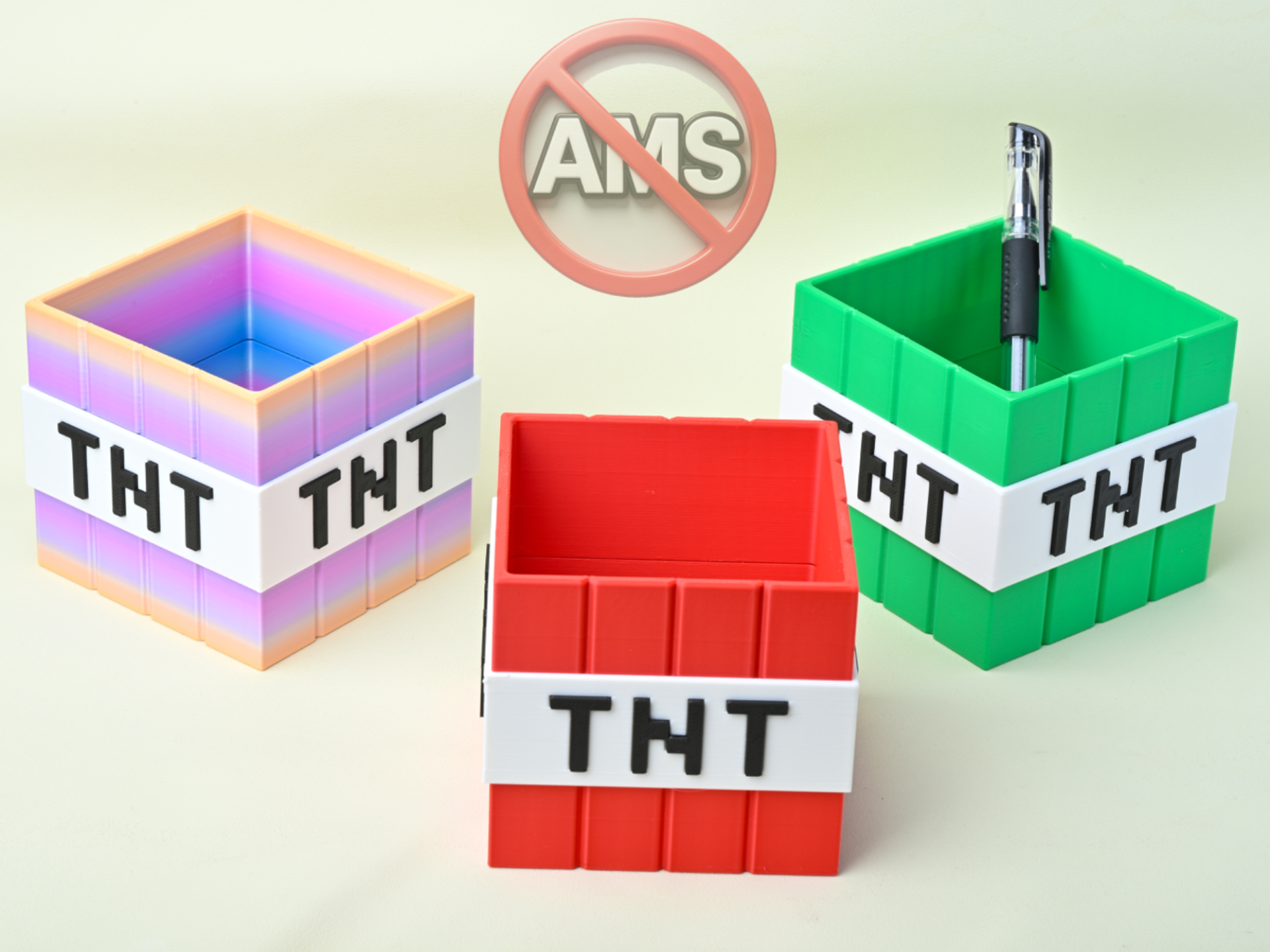 TNT收纳盒/TNT笔筒(无须ams) - 1
