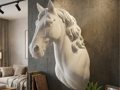Majestic Horse Head Wall Mount Sculpture 