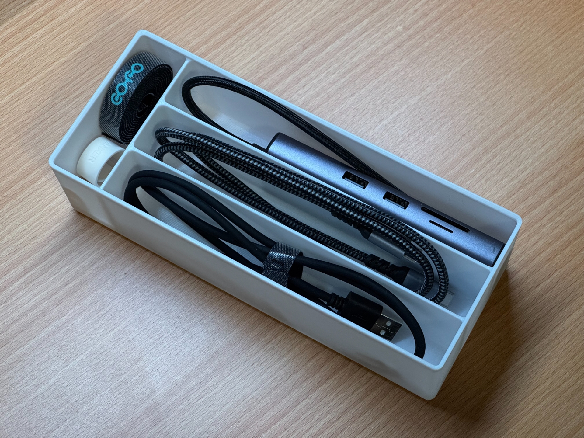 Gridfinity triple cable organizer