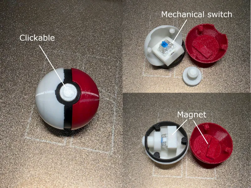 Clickable Ball using a mechanical keyboard switch
