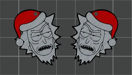 Rick & Morty "Rick Santa" Earrings view 2