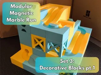 Modular Magnetic Marble Run Set 3: Deco Blocks
