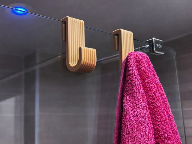 Shower Glass Towel Hook