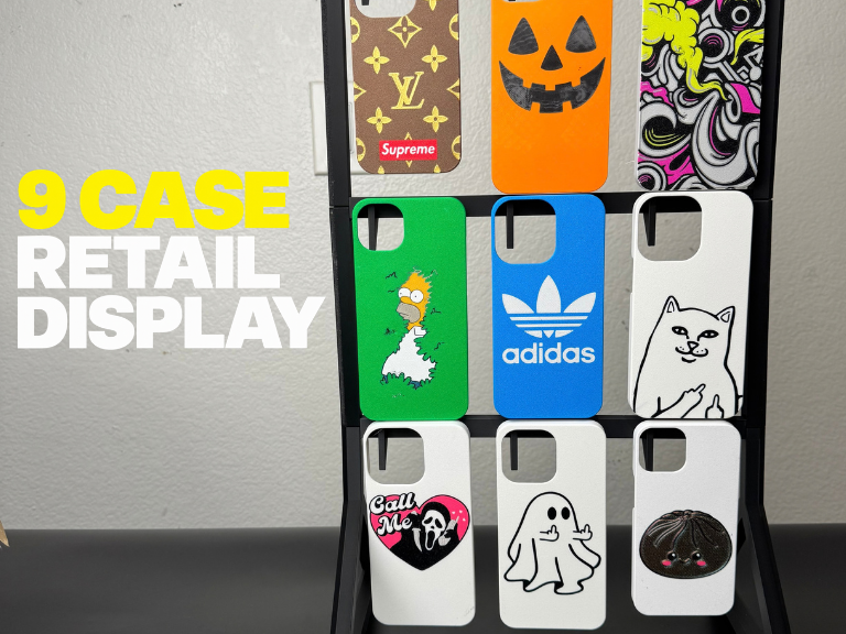 Phone Case Retail Display - Holds 9 iPhone cases 3D model