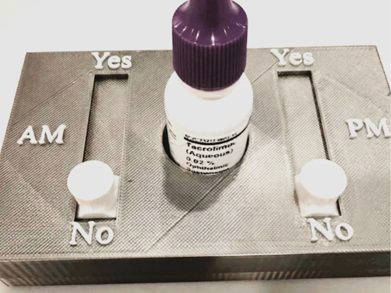 Eyedrop Reminder Holder for Older Adults