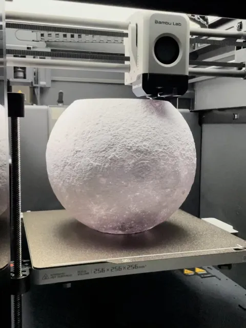 Moon Lamp with Wavy Stand (Fuzzy Skin) view 2