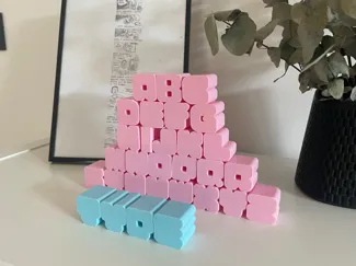 Blocky – 3D soft and playful printable font