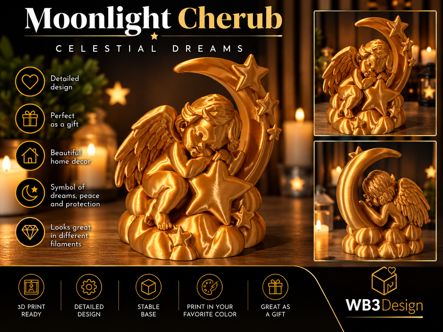 Moonlight Cherub – Celestial Dreams 3D model by WB3Design
