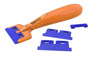 Ergonomic bed scraper with replaceable blades