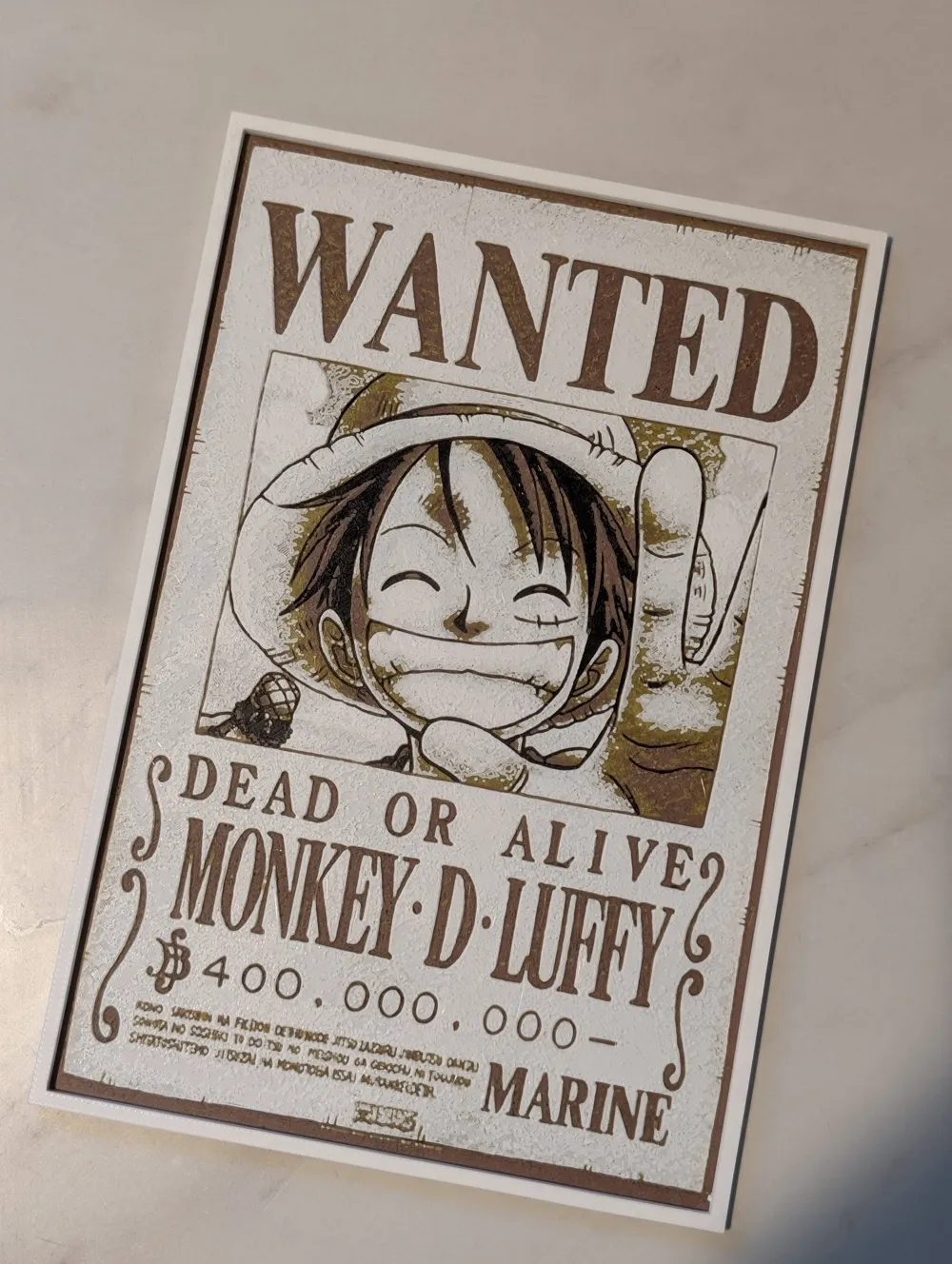 One Piece Monkey D Luffy Wanted Poster Free 3d Print Model Makerworld