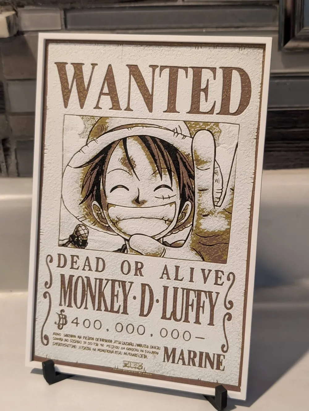 One Piece Monkey D Luffy Wanted Poster Free 3d Print Model Makerworld