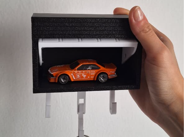 Mini Garage Key Holder 3 Keys 3D model
