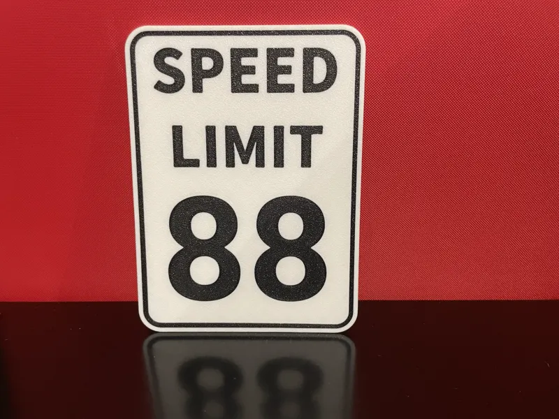 Speed Limit 88mph - Back to the Future Sign