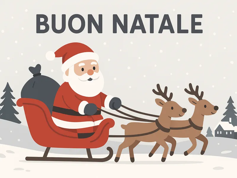 Santa Claus on his sleigh magnet