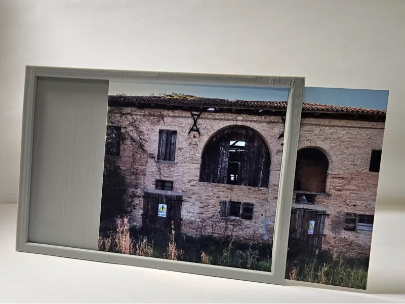 Two way photo frame 10x15 cm, print in place