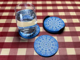 Snow theme coaster with holder