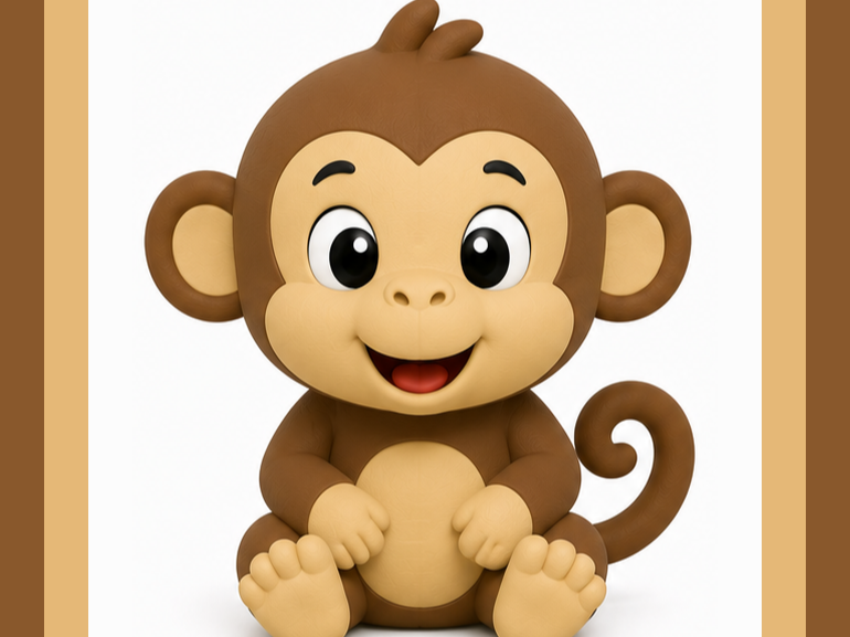 Cute Baby Monkey – Multicolor & Single Color