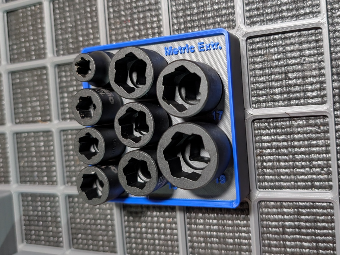 Quinn Metric Bolt Extractor Gridfinity Organizer