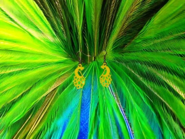 Peacock earrings