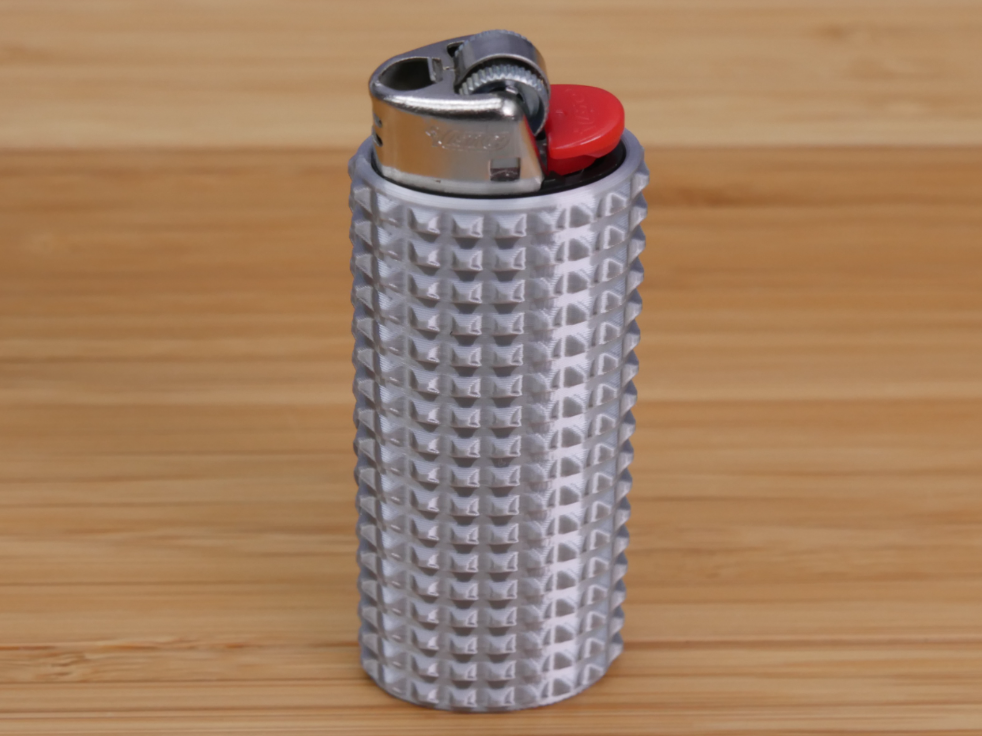Pyramid Texture Grip Click Bic Lighter Sleeve