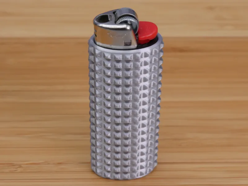 Pyramid Texture Grip Click Bic Lighter Sleeve